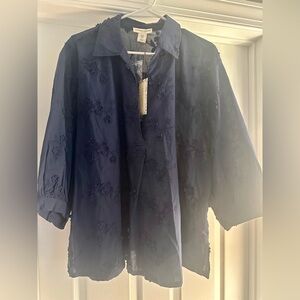 Laura Ashley Midnight Blue Floral Top